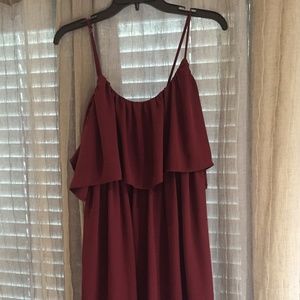 Maroon Chiffon Dress